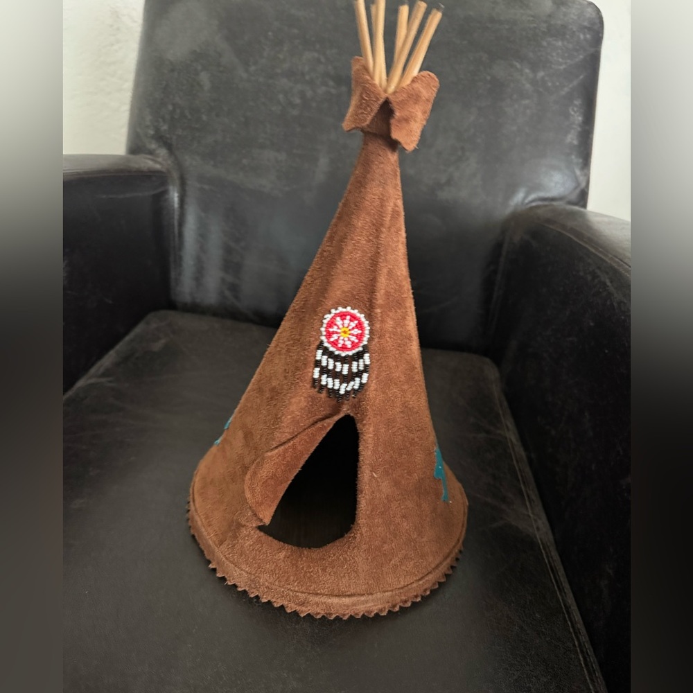 Beaded leather teepee